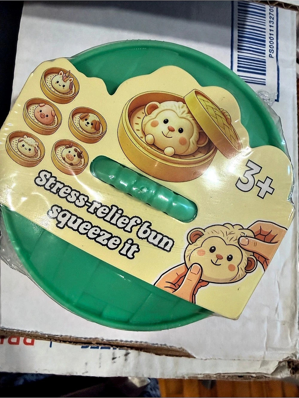 Stress-Relief Bun Squeeze It Green Stress Relief Toy